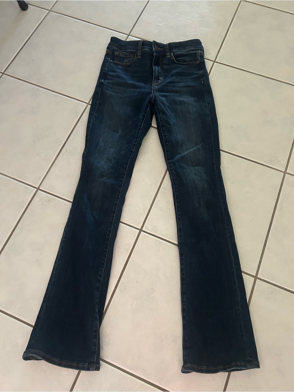 American Eagle Outfitters Next Level Stretch Dark Blue Flare Jeans